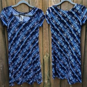 Vintage 1990s All That Jazz Blue Daisy Dress Small